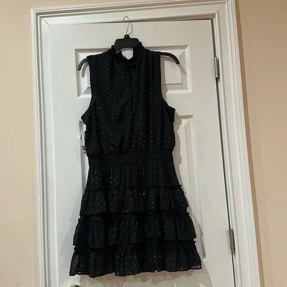 Everlily Beautiful Black Polka Dot Dress - Picture 5 of 5